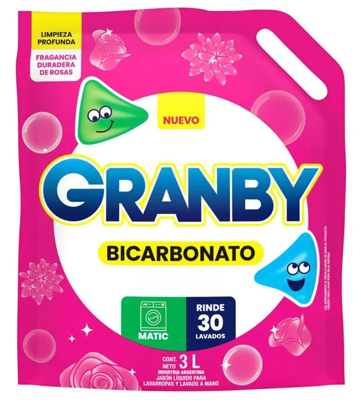 GRANBY J.LIQ.MATIC ROSAS C/BICARBONATO X 3 L.(4) 
