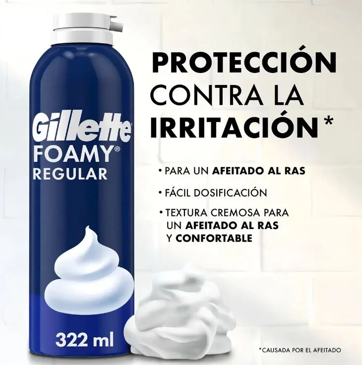 GILLETTE FOAMY ESPUMA REGULAR X 322 ML (12)