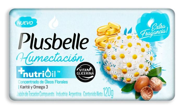 PLUSBELLE JAB.HUMECTACION X 120 G. (81) -BLANCO/CELESTE-